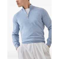 Pulovere Brunello Cucinelli pentru Barbati - Pulovere Brunello Cucinelli Brunello Cucinelli Half-Zip Sweater BLUE Barbati (BM 18426798) - B-mall.ro
