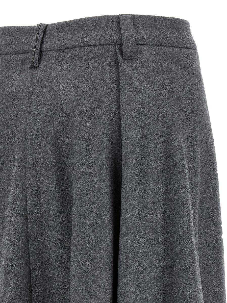 Fuste Brunello Cucinelli Brunello Cucinelli Asymmetrical Wool Skirt GRAY Femei (BM 18426915) 4