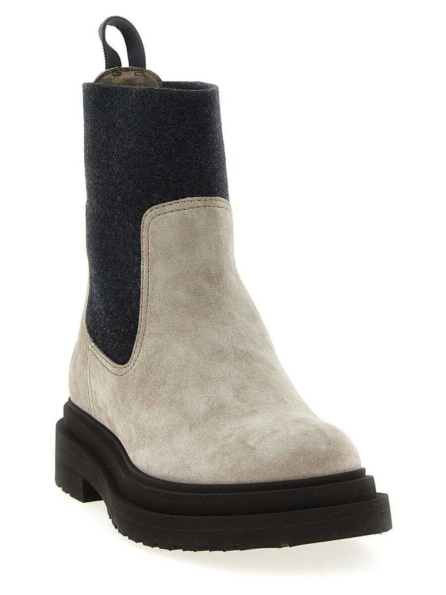 Bocanci Brunello Cucinelli Brunello Cucinelli Precious Loop Detail Ankle Boots Beige Femei (BM 18427116) 2