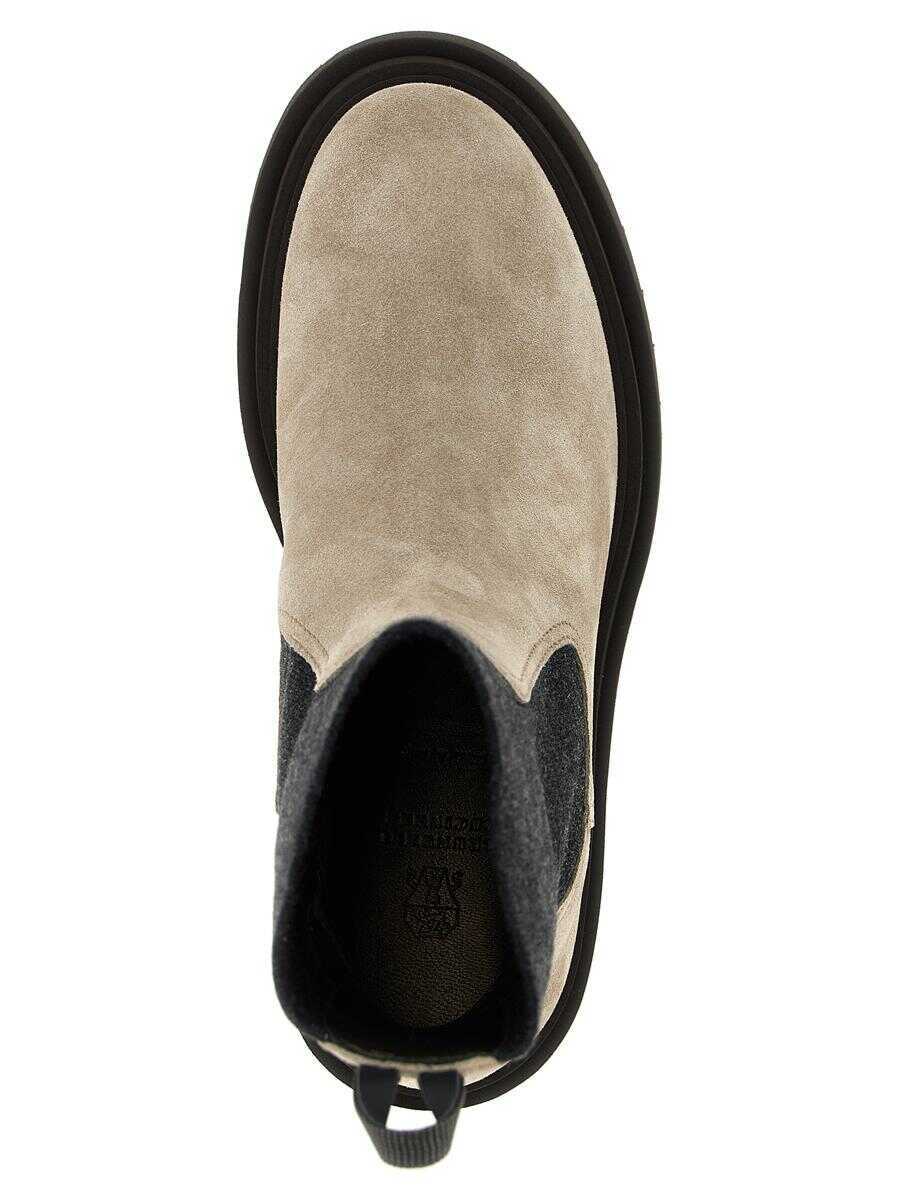 Bocanci Brunello Cucinelli Brunello Cucinelli Precious Loop Detail Ankle Boots Beige Femei (BM 18427116) 4