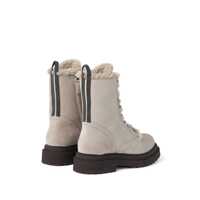 Bocanci Brunello Cucinelli Dama - Bocanci Brunello Cucinelli Brunello Cucinelli Suede Combat Boots Monile GRAY Femei (BM 18427122) - B-mall.ro