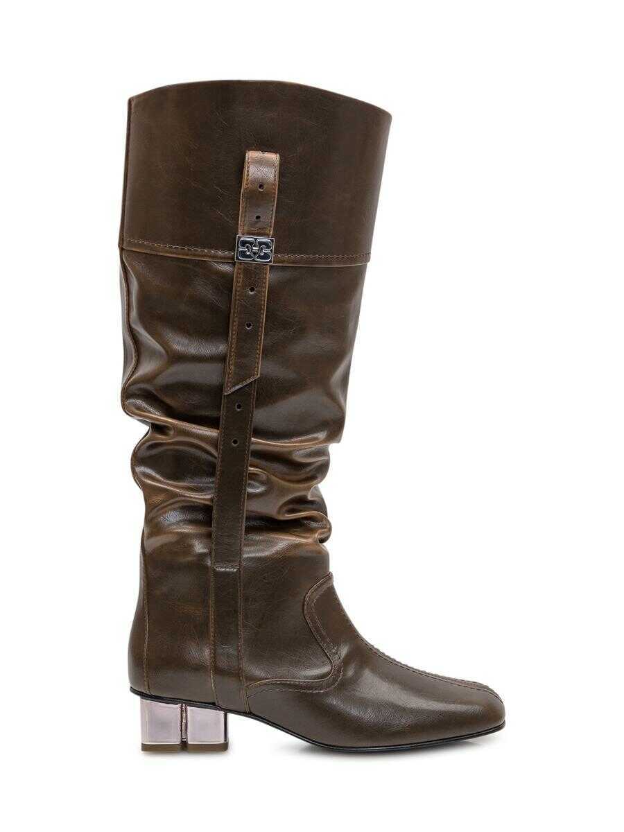 Bocanci Ganni Ganni Butterfly Boots BROWN Femei (BM 18427539) 1