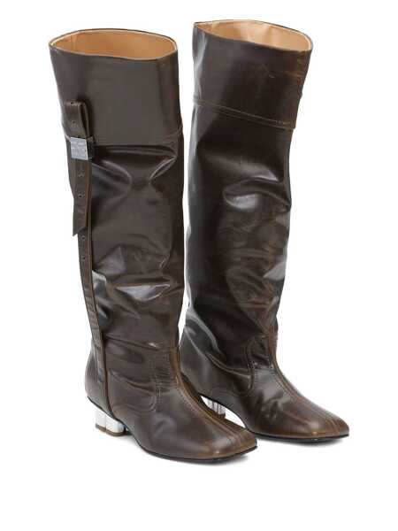 Bocanci Ganni Ganni Dark Olive Knee-High Boots GREEN Femei (BM 18427542) 3