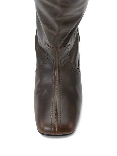 Bocanci Ganni Ganni Dark Olive Knee-High Boots GREEN Femei (BM 18427542) 4