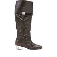 Bocanci Ganni Dark Olive Knee-High Boots Femei