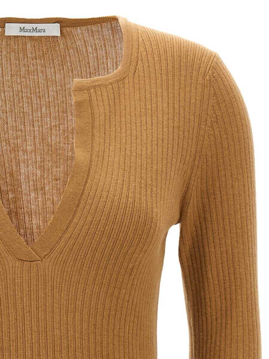 Pulovere Max Mara Max Mara Urlo Sweater Beige Femei (BM 18427896) 3