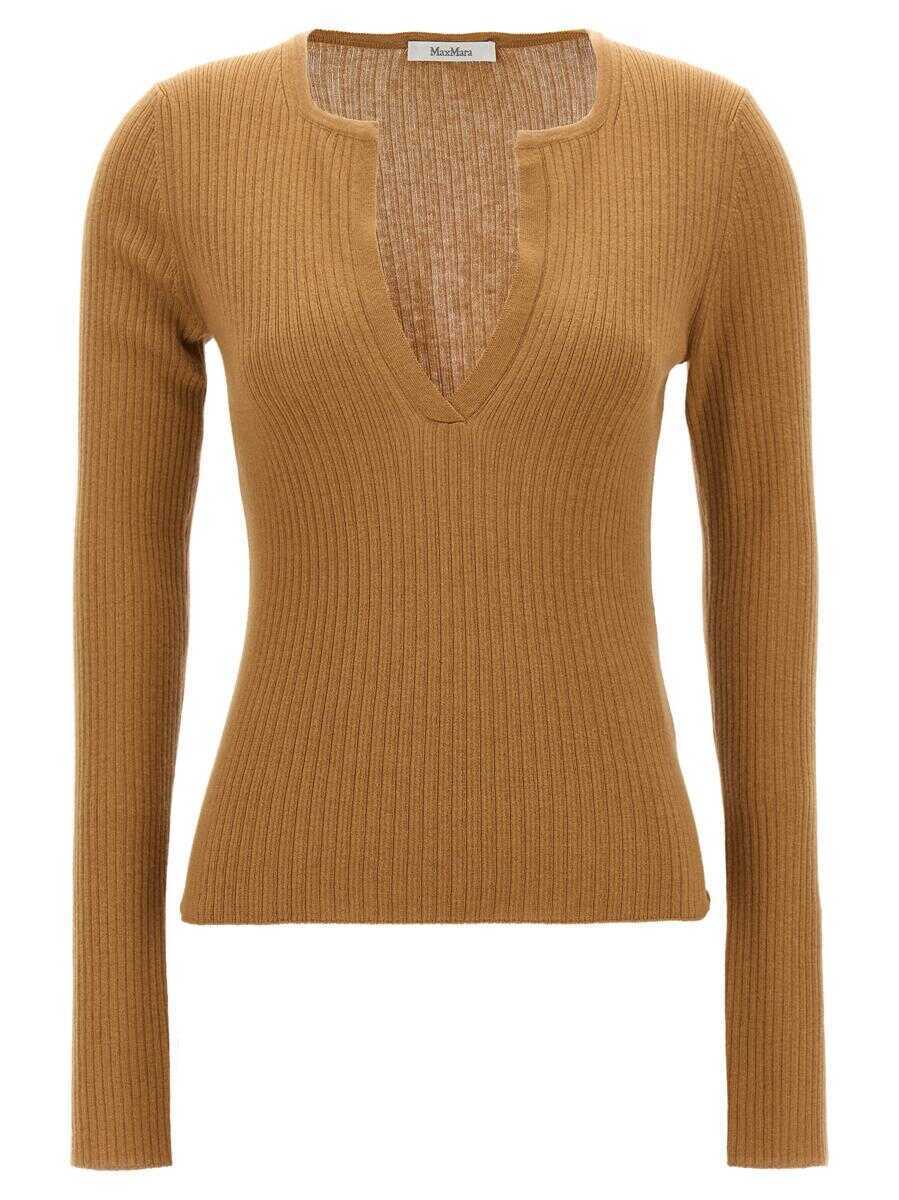 Pulovere Max Mara Max Mara Urlo Sweater Beige Femei (BM 18427896) 1