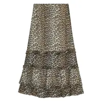 Fuste Ganni Leopard Print Maxi Skirt Femei