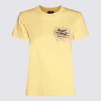 Tricouri Etro Yellow Cotton T-Shirt Femei