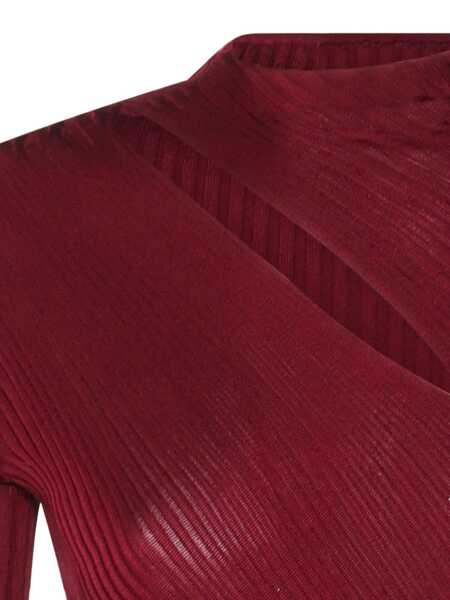 Rochii elegante Self-Portrait Cut-out midi dress Bordeaux Femei (BM 18428358) 4