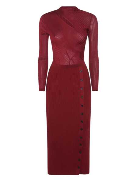 Rochii elegante Self-Portrait Cut-out midi dress Bordeaux Femei (BM 18428358) 1