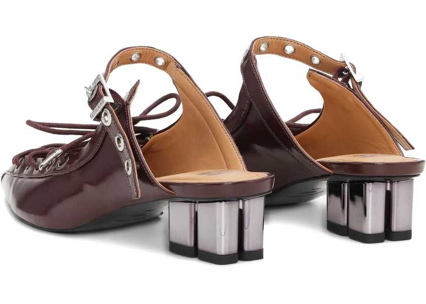 Sandale Ganni Oleatex laced Mules TAWNY PORT Femei (BM 18428446) 3