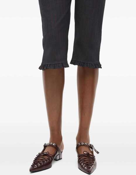 Sandale Ganni Oleatex laced Mules TAWNY PORT Femei (BM 18428446) 5