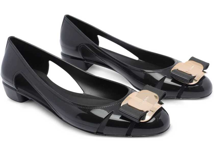 Balerini Ferragamo Rubber Ballerina NERO Femei (BM 18428473) 2
