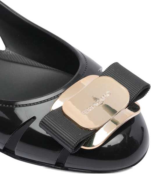 Balerini Ferragamo Rubber Ballerina NERO Femei (BM 18428473) 4