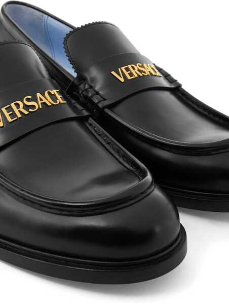 Mocasini Versace Leather Loafers BLACK-VERSACE GOLD Barbati (BM 18428482) 3