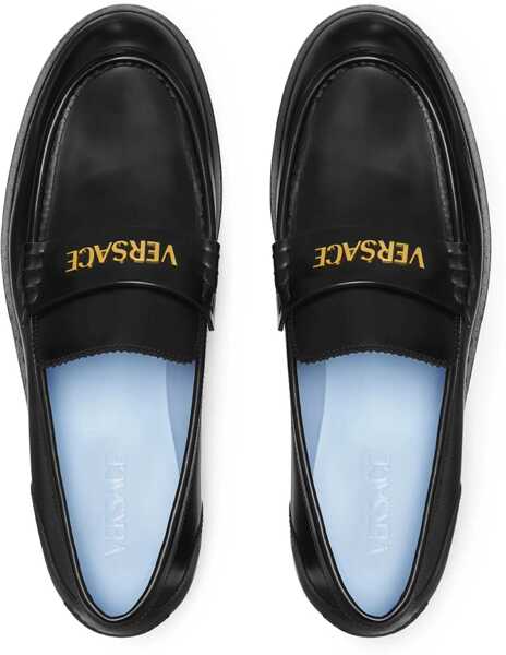 Mocasini Versace Leather Loafers BLACK-VERSACE GOLD Barbati (BM 18428482) 4