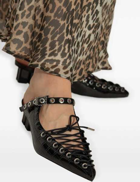 Sandale Ganni Oleatex laced Mules BLACK Femei (BM 18428494) 5