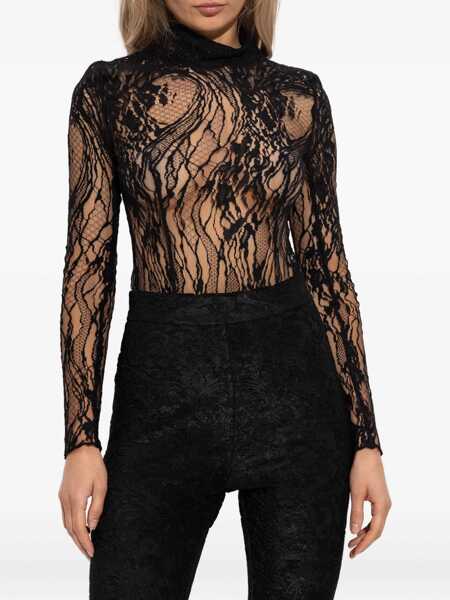 Body-uri Balmain Lace Bodysuit BLACK Femei (BM 18428632) 3