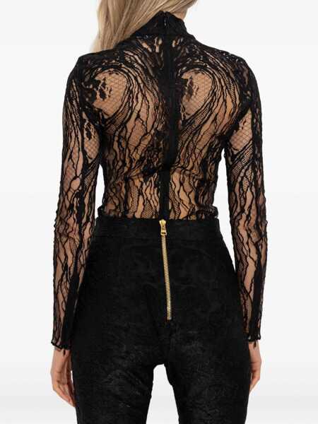 Body-uri Balmain Lace Bodysuit BLACK Femei (BM 18428632) 4