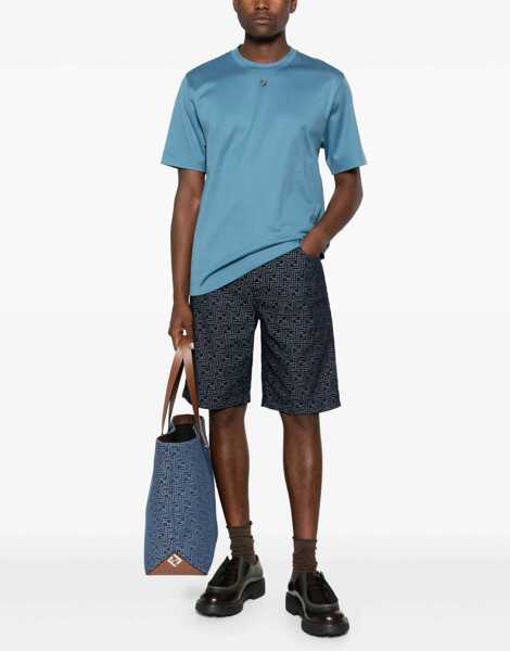 Pantaloni scurti Fendi Ff Jacquard Denim Shorts BLUE Barbati (BM 18428761) 2