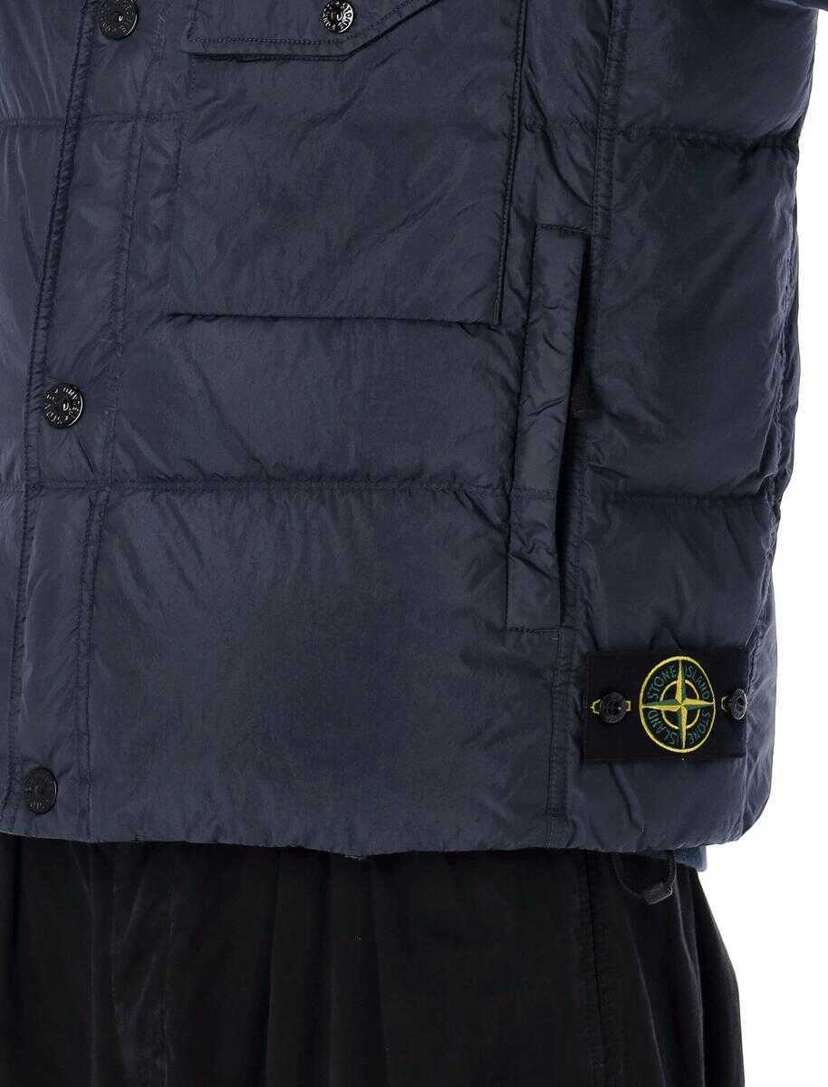 Topuri Stone Island Stone Island Crynkle Reps Nylon Down Vest NAVY Barbati (BM 18430119) 3