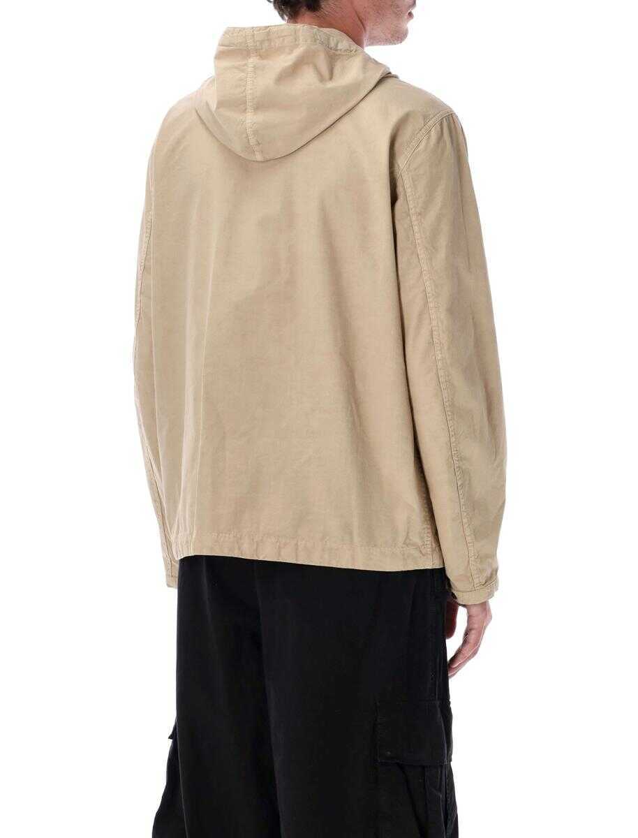 Geci Stone Island Stone Island Canvas Weave Cotton Hooded Field Jacket Beige Barbati (BM 18430134) 2