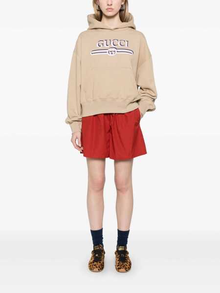 Bluze de trening Gucci Gucci Logo Hoodie Beige Femei (BM 18430632) 2