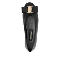 Balerini Dama - Balerini Salvatore Ferragamo Salvatore Ferragamo Black Leather Vanna Flats Black Femei (BM 18430752) - B-mall.ro