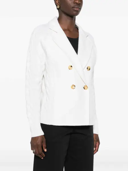 Geci Max Mara Max Mara Micio Double-Breasted Wool Jacket WHITE Femei (BM 18432369) 3