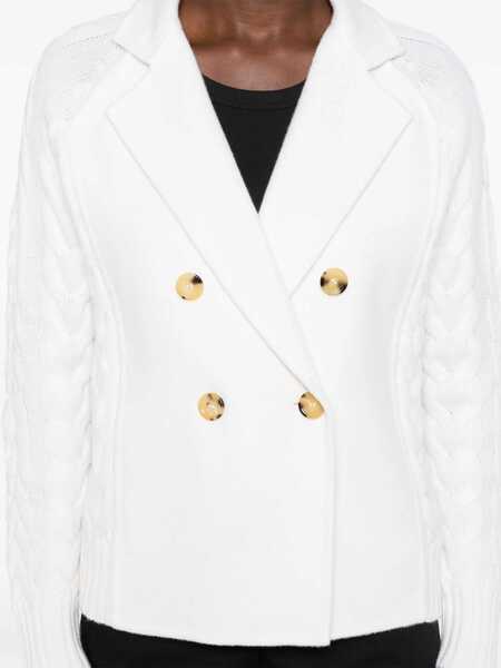 Geci Max Mara Max Mara Micio Double-Breasted Wool Jacket WHITE Femei (BM 18432369) 5