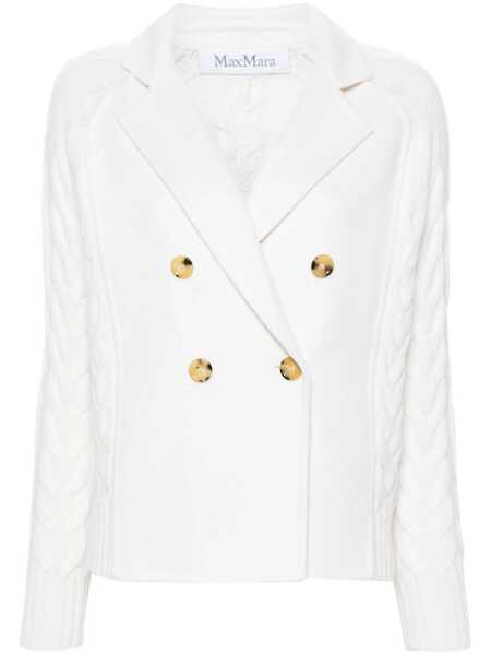 Geci Max Mara Max Mara Micio Double-Breasted Wool Jacket WHITE Femei (BM 18432369) 1