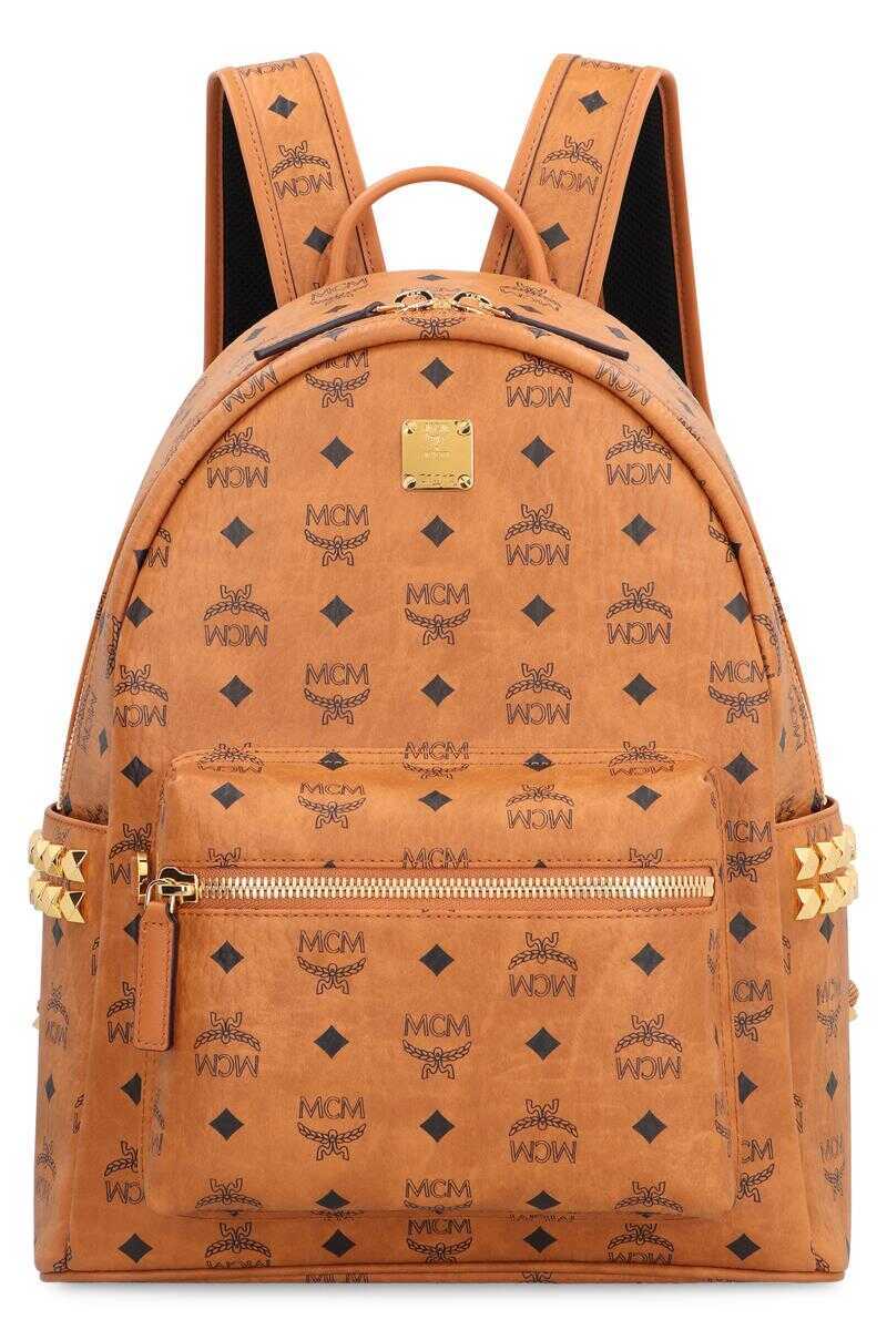 Rucsacuri MCM Mcm Visetos Stark Side Studs Backpack BROWN Femei (BM 18432375) 2