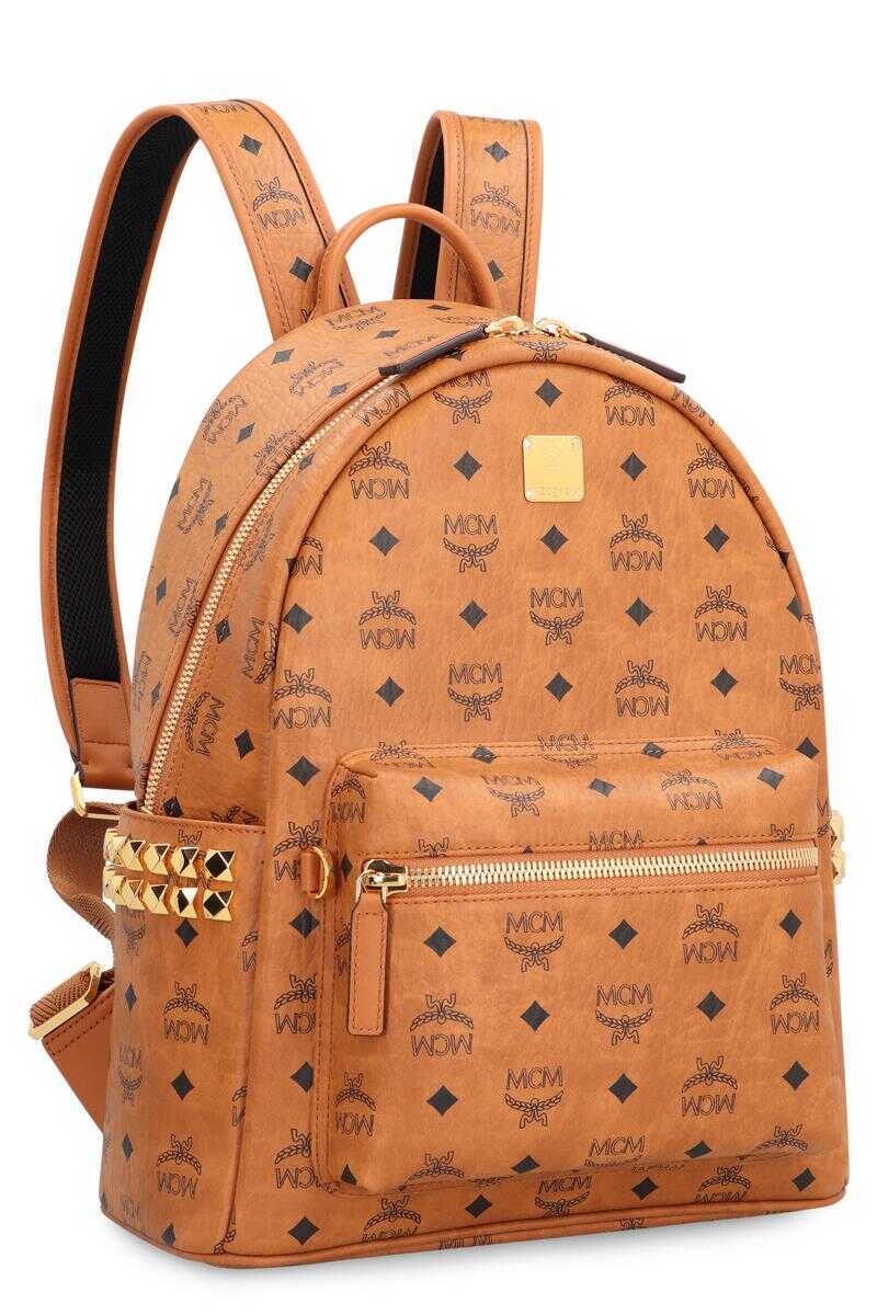 Rucsacuri MCM Mcm Visetos Stark Side Studs Backpack BROWN Femei (BM 18432375) 3