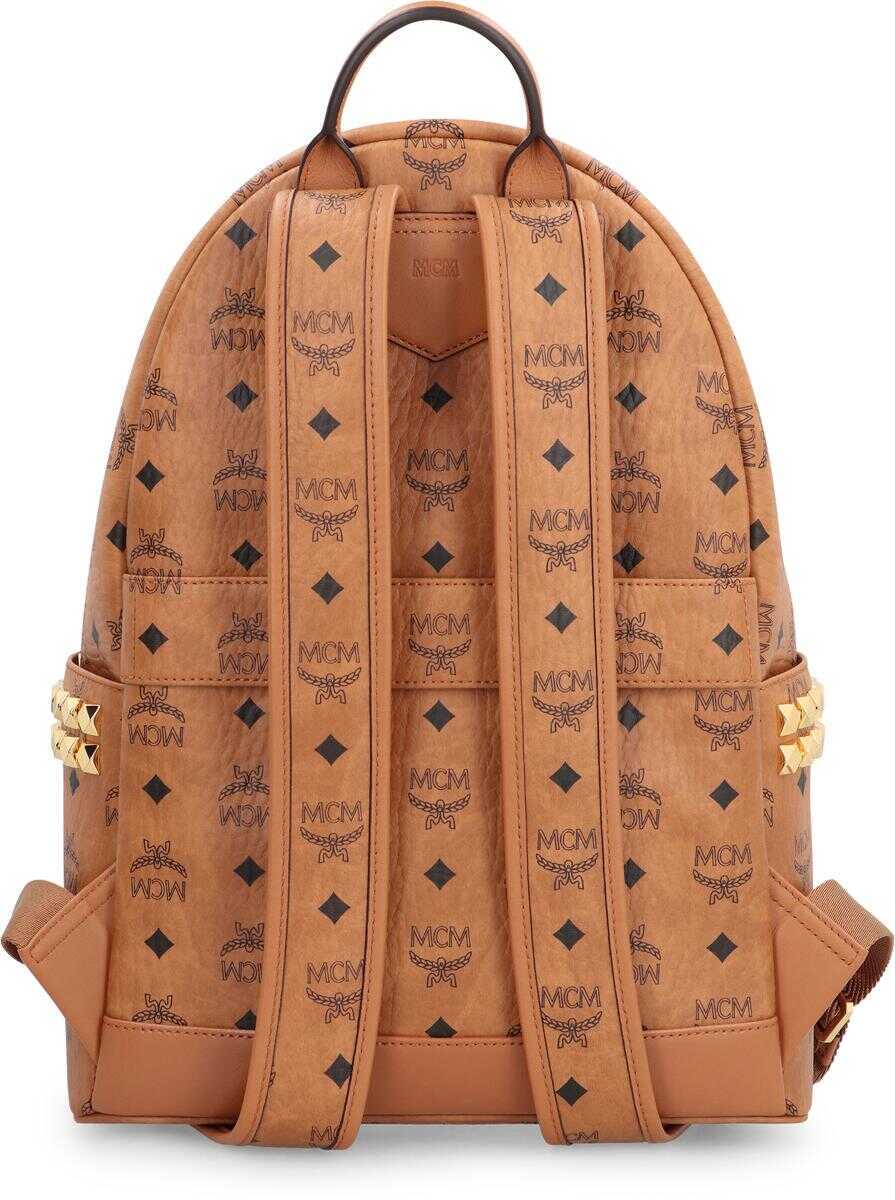 Rucsacuri MCM Mcm Visetos Stark Side Studs Backpack BROWN Femei (BM 18432375) 4