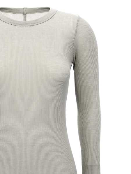 Tricouri Rick Owens Ribbed viscose and wool T-shirt Grey Femei (BM 18432852) 3