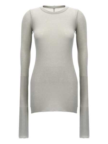 Tricouri Rick Owens Ribbed viscose and wool T-shirt Grey Femei (BM 18432852) 1