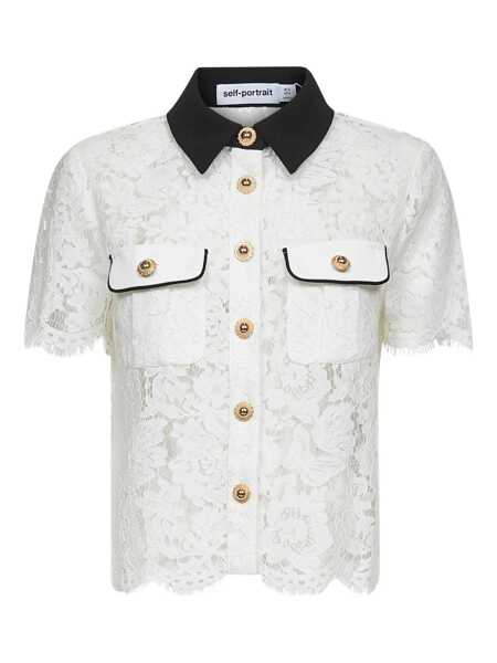 Camasi office Self-Portrait Lace shirt White Femei (BM 18432861) 1