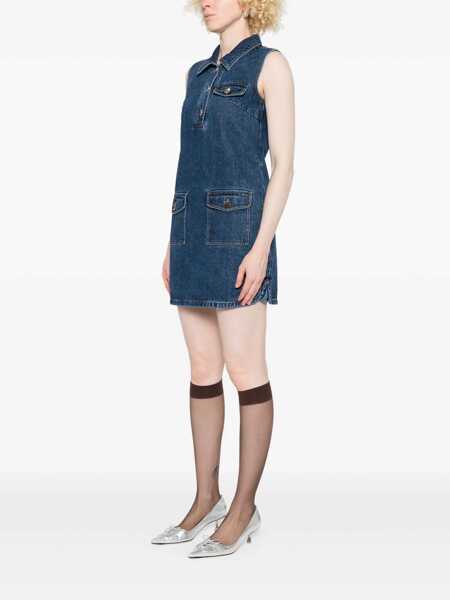 Rochii elegante Self-Portrait Short denim dress Blue Femei (BM 18432885) 3