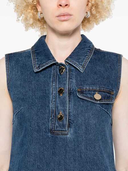 Rochii elegante Self-Portrait Short denim dress Blue Femei (BM 18432885) 5