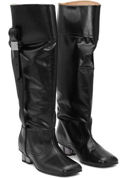 Cizme scurte Ganni Slouchy Boot Butterfly BLACK Femei (BM 18433039) 4