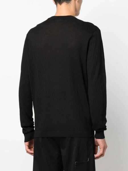 Pulovere Versace Versace Silk And Cotton Blend Sweater Black Barbati (BM 18434301) 4