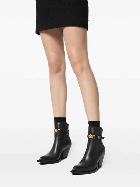 Bocanci Versace Versace Leather Ankle Boots Black Femei (BM 18434319) 5