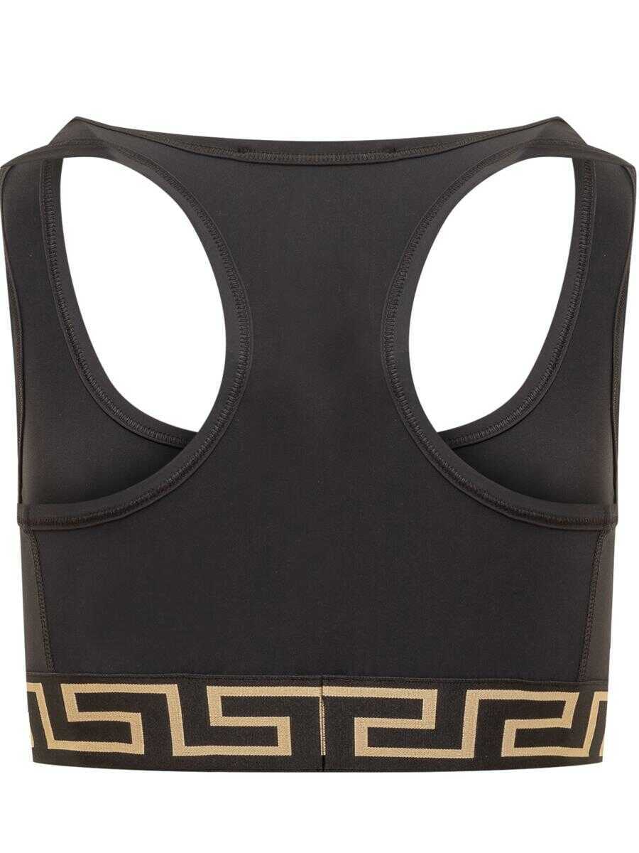 Topuri Versace Versace Top With Greca Black Femei (BM 18434340) 2