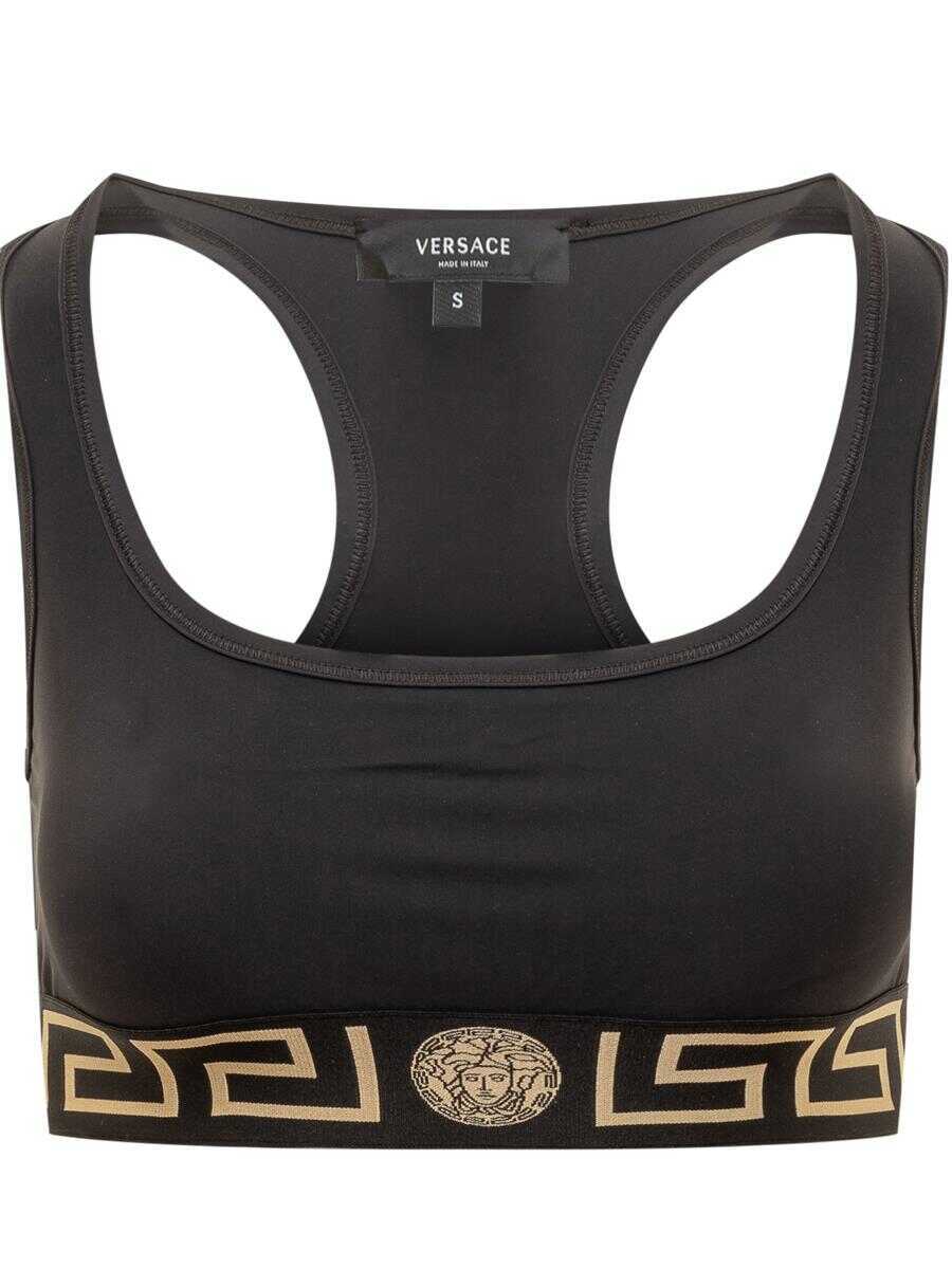 Topuri Versace Versace Top With Greca Black Femei (BM 18434340) 1