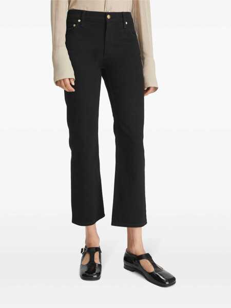 Blugi Tory Burch Tory Burch Cropped Flared Jeans Black Femei (BM 18435336) 4