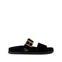 Sandale Prada Triangle-Logo Velvet Slides Femei