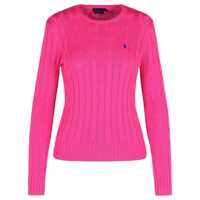 Pulovere Ralph Lauren Regatta Pink Cotton Cable-Knit Crew Neck Sweater Femei