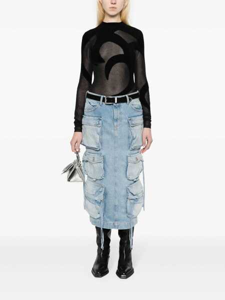 Fuste THE ATTICO The Attico Midi Skirt BLUE Femei (BM 18436170) 2