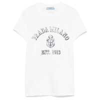 Tricouri Prada Cotton Crew-Neck T-Shirt Femei